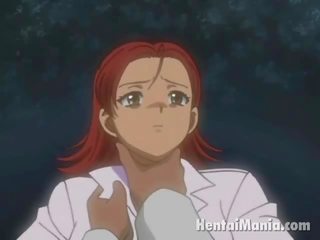 Fiery zrzavá anime anděl získávání miniature kočička přibil podle ji good-looking partner