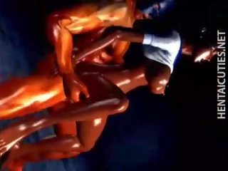 3d hentaý jelep gets nailed by a big stripling