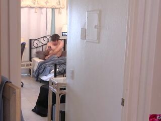Stepson is Addicted to dirty video and Stepmom Uses Her Body to