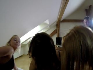 Gopro on my head pov style cfnm challenge with 4 hot.