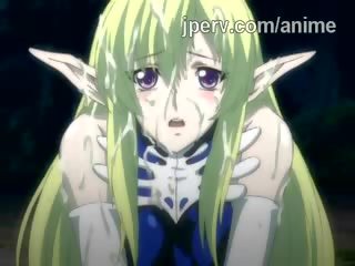 Perky hentai elf takes hefty creampie and facial