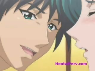 Anime goddess spread her ass and gets double penetration in gangbang