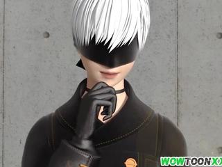 White Hair 3D goddess gets Pussy Pleased, HD sex clip ac