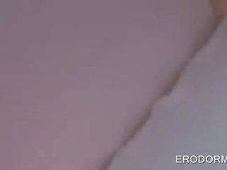 College blonde riding big stiff peter in dorm room bed