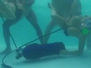 Scuba Pool Foursome: Free Outdoor xxx clip movie f9