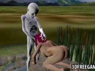 3d 红发 吸 阳具 和 得到 性交 由 一个 外侨