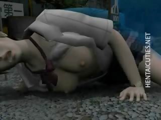 Nakakaakit anime anghel makakakuha ng pounded sa pamamagitan ng a halimaw