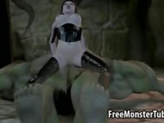 E zbehtë 3d brune vogëlushe duke fucked i vështirë nga një orc