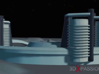 Keseki monstr fucks hard a young blondinka in the sci-fi