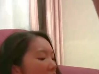 Attractive asian slattern talked into sex clip