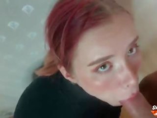 Man Facefuck&comma; Rough Pussy Fuck of Obedient Redhead and Cum on Tits