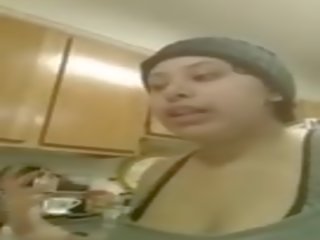 Busty Latina Squeezing Milk out of Her Tit at Home: xxx video 39