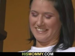 Old mom seduces her son's young female