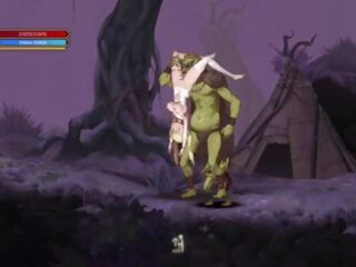 Ritual Summons &vert; Stage 1 &vert; delightful angelic adolescent with powers gets her pussy fucked by a priest and goblins with big shaft and also the goblin leader who cums everywhere &vert; Hentai Games Gameplay P1