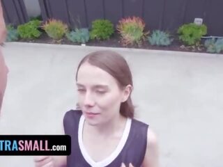 Gorgeous honey With Natural Hairy Pussy Gets Her Pussy Filled Up By Her Basketball Coach - Exxxtra Small