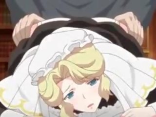 Anime Maid Jerks phallus With Her Huge Boobs