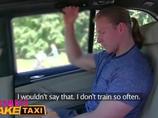 Femalefaketaxi businessman strikes sexual deal with.