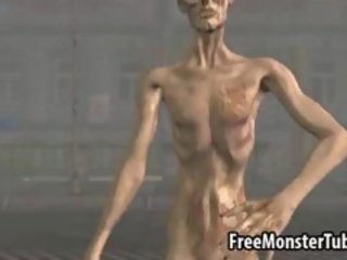 Alluring 3d gyzyl saçly goddess fucked outdoors by a zombi