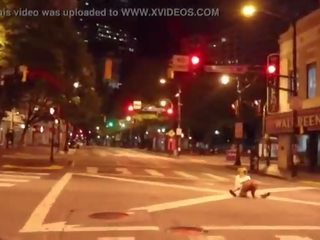 Clown gets phallus sucked in middle of the street