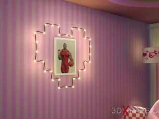 Terrific nerdy školačka v brýle dostane v prdeli podle černý košíková hráč v sauna