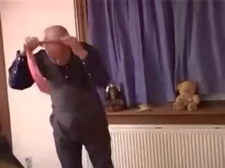 Two captivating babes get fucked by old man