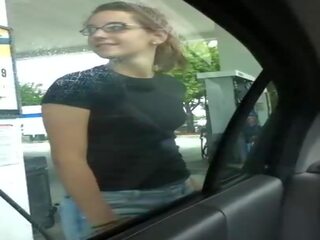 Sweetheart Bursting to Pee at Gas Station, Free adult clip video a3