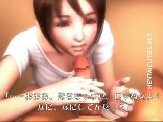 Süýji 3d anime gutaran künti gives fellatio
