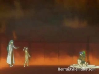 Begençli brunet anime ýaş gyz gets teased by a green haired sheboy