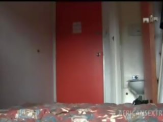 Afro tramp sucks putih manhood and plays with her udan cunt