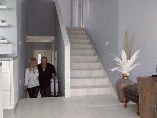 Old4k Bald Man Drills Comely girlfriend with Big Breasts