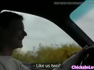 Beauty Eats Pussy on the Back Seat, Free HD dirty clip 2d
