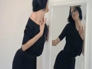 Fantastic 18yo young lady undress in front of mirorr