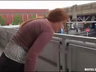 Euro fancy woman flashes and fucked for dhuwit